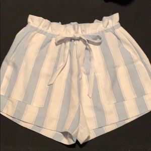 High-waisted striped shorts